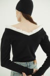 CLANE(クラネ) 2WAY FRILL V NECK KNIT TOPS 2ウェイフリルVネックニットトップス 11106-2113