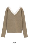 CLANE(クラネ) 2WAY FRILL V NECK KNIT TOPS 2ウェイフリルVネックニットトップス 11106-2113