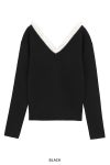 CLANE(クラネ) 2WAY FRILL V NECK KNIT TOPS 2ウェイフリルVネックニットトップス 11106-2113
