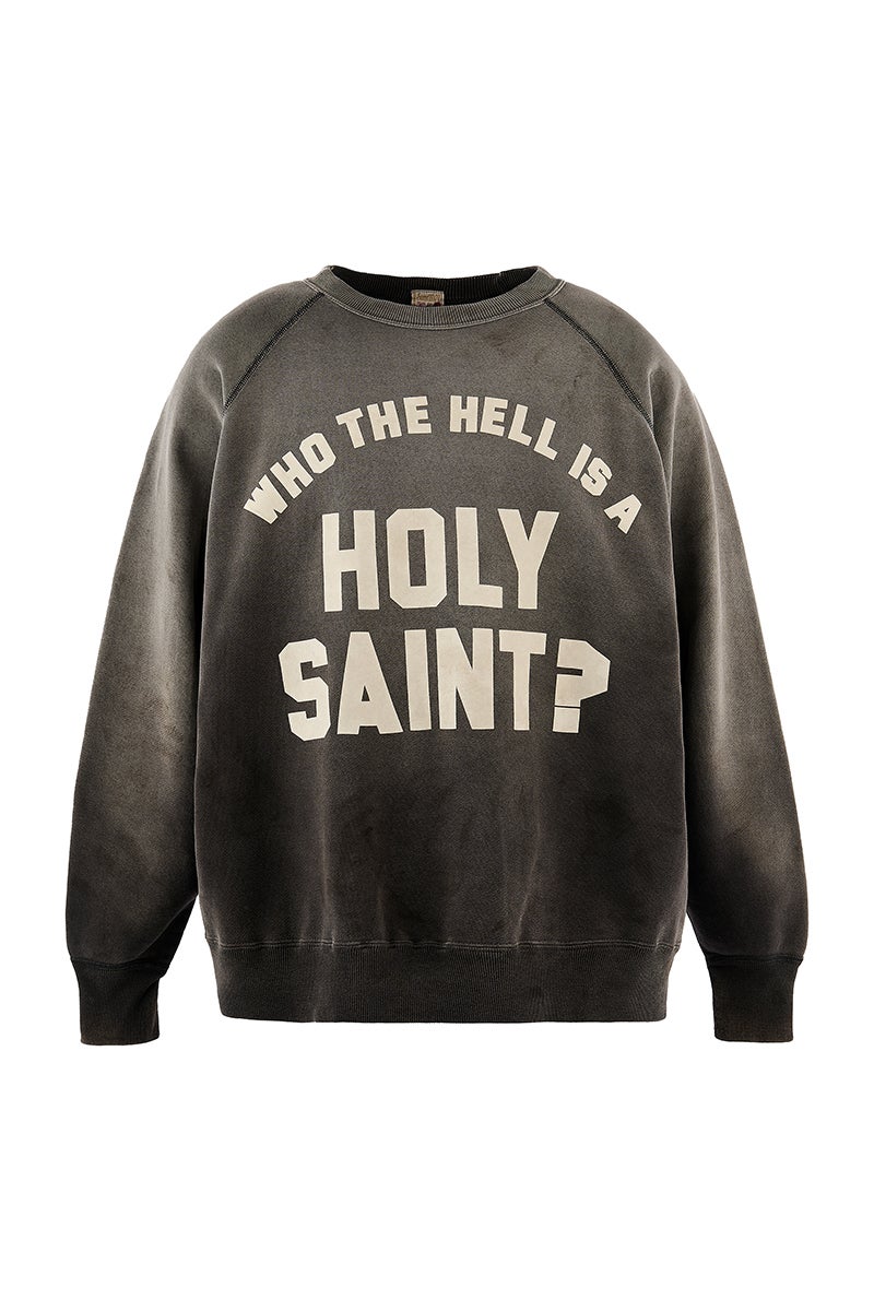 SAINT Mxxxxxx(セントマイケル) SM-MK1-0000-033 / RAGLAN CRW N SWT / HOLY SAINT? / BLK ラグランスウェット
