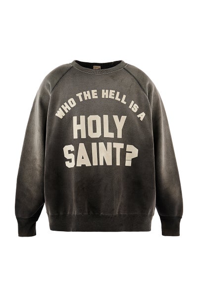 SAINT Mxxxxxx(セントマイケル) SM-MK1-0000-033 / RAGLAN CRW N SWT / HOLY SAINT? / BLK ラグランスウェット