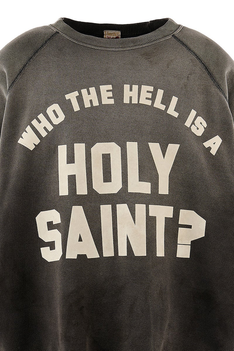 SAINT Mxxxxxx(セントマイケル) SM-MK1-0000-033 / RAGLAN CRW N SWT / HOLY SAINT? / BLK ラグランスウェット