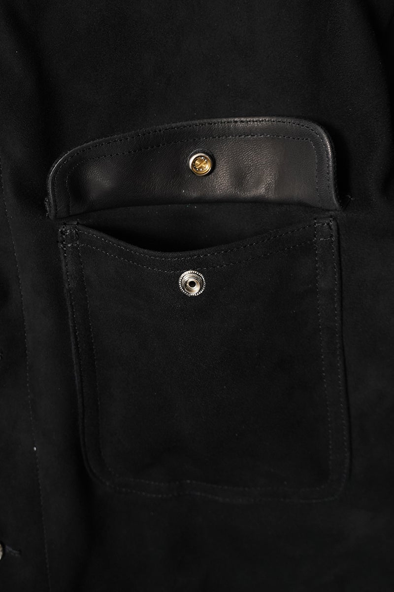 Porter Classic(ポータークラシック) LEATHER SUEDE COVERALLS W SILVER BUTTONS(ENTREFINO) レザースエードカバーオール シルバーボタン エントレフィーノ BFA-P-017-4229