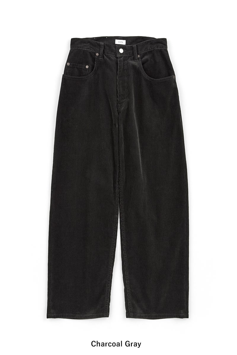 CIOTA(シオタ) Fine-Wale Corduroy Baggy 5 Pocket Pants (One Wash) ファインウェルコーデュロイバギー5ポケットパンツ ワンウォッシュ PTLM-172-OW