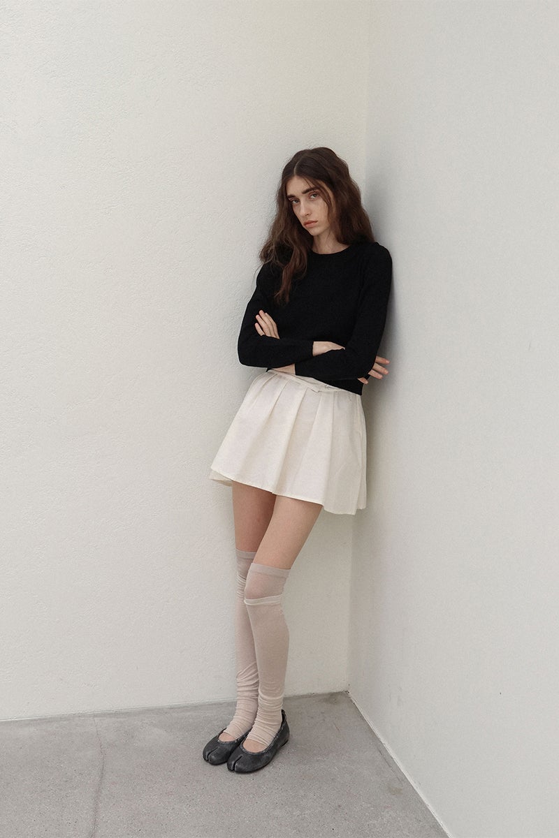 PAES(ペイズ) Leather String Flat レザーストリングフラットパンプス 25001