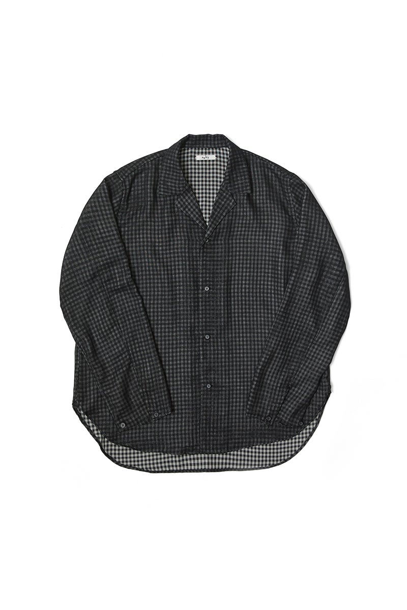 saby(サバイ) LAPEL SHIRTS - Bishu Japan Wool Plaid FAB - ラペルシャツ 尾州ウールチェック 26A-091216