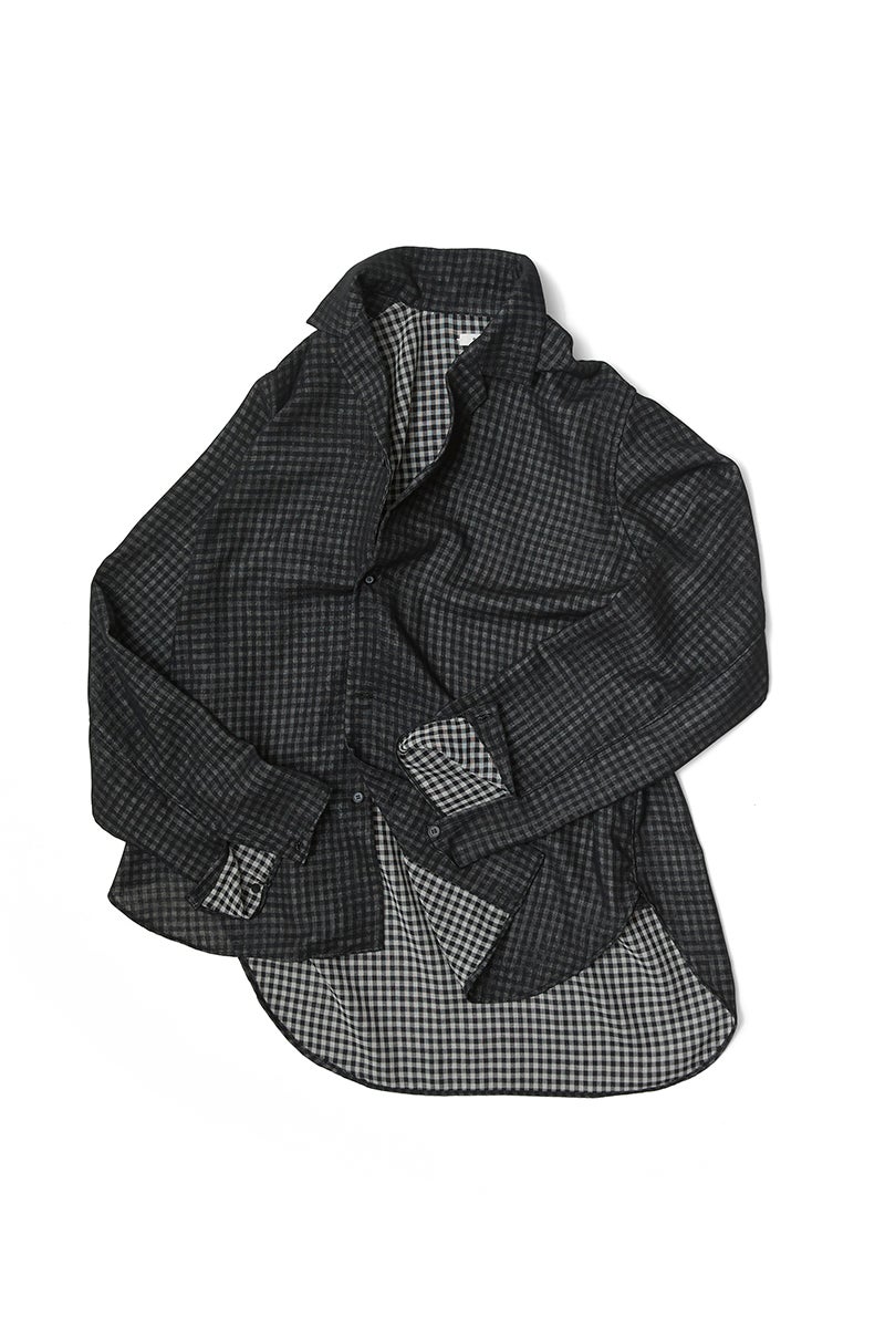  saby(サバイ) LAPEL SHIRTS - Bishu Japan Wool Plaid FAB - ラペルシャツ 尾州ウールチェック 26A-091216