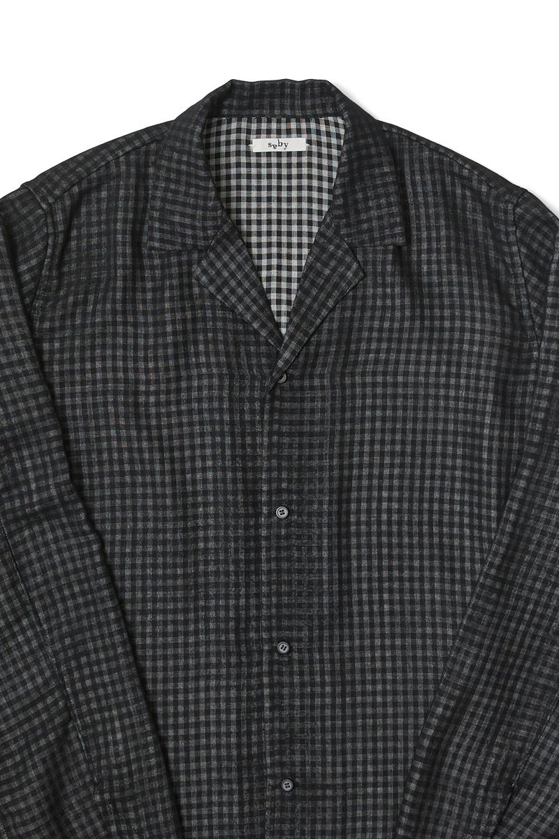  saby(サバイ) LAPEL SHIRTS - Bishu Japan Wool Plaid FAB - ラペルシャツ 尾州ウールチェック 26A-091216