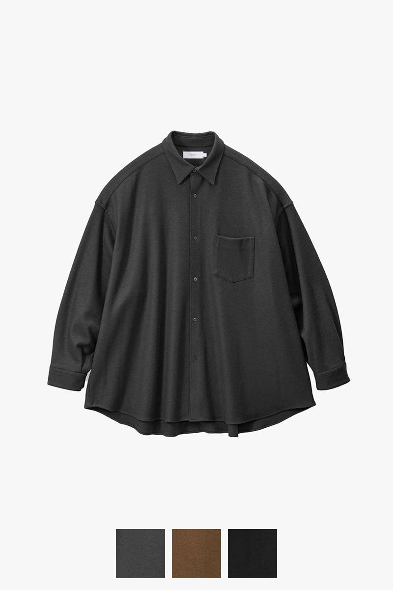 Graphpaper(グラフペーパー) Wool Smooth Flannel Oversized Regular Collar Shirt ウールスムースフランネルオーバーサイズレギュラーカラーシャツ GU263-50521B