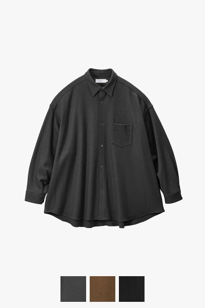 Graphpaper(グラフペーパー) Wool Smooth Flannel Oversized Regular Collar Shirt ウールスムースフランネルオーバーサイズレギュラーカラーシャツ GU263-50521B