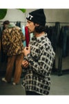 SAINT Mxxxxxx(セントマイケル) SM-MK1-0000-026_PRINT CHECK SHIRT_BLACK+GRAY プリントチェックシャツ