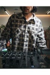 SAINT Mxxxxxx(セントマイケル) SM-MK1-0000-026_PRINT CHECK SHIRT_BLACK+GRAY プリントチェックシャツ