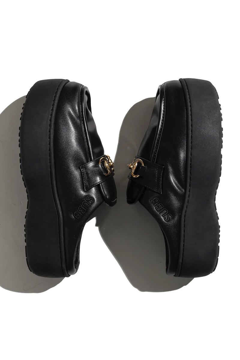 SUBU(スブ) SUBU DOTS Platform LOAFER Black スブドッツ プラットフォーム ローファー ブラック SC-50
