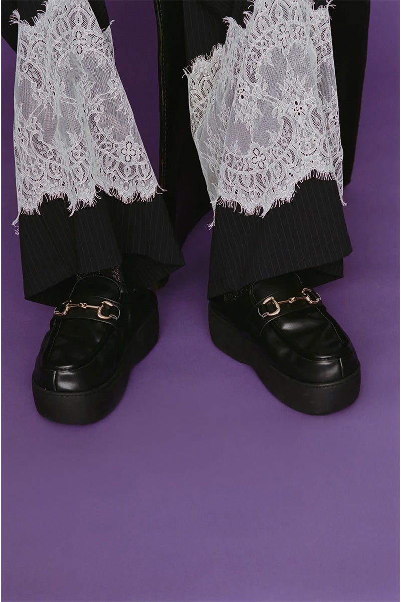 SUBU(スブ) SUBU DOTS Platform LOAFER Black スブドッツ プラットフォーム ローファー ブラック SC-50