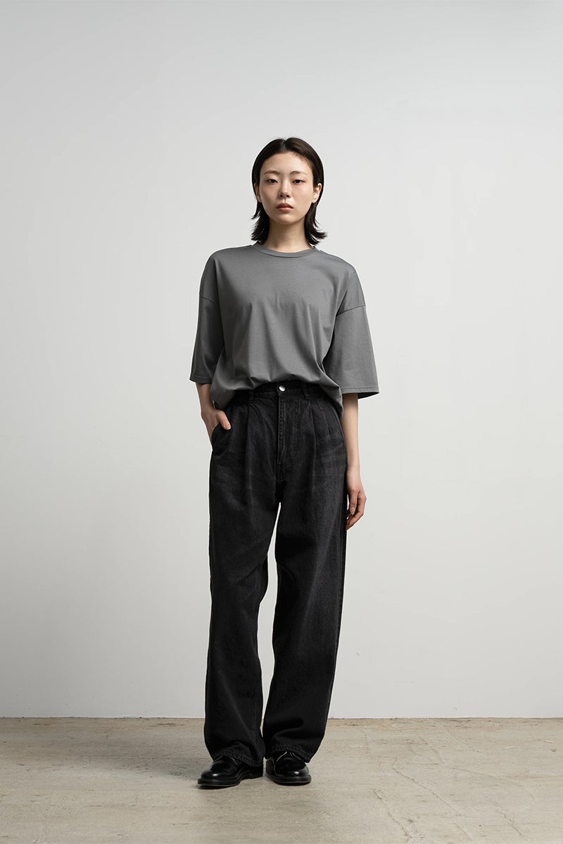 Graphpaper(グラフペーパー) Selvage Denim Two Tuck Pants -DARK FADE- セルヴィッチデニム ツータックパンツ ダークフェード GU263-40061DB