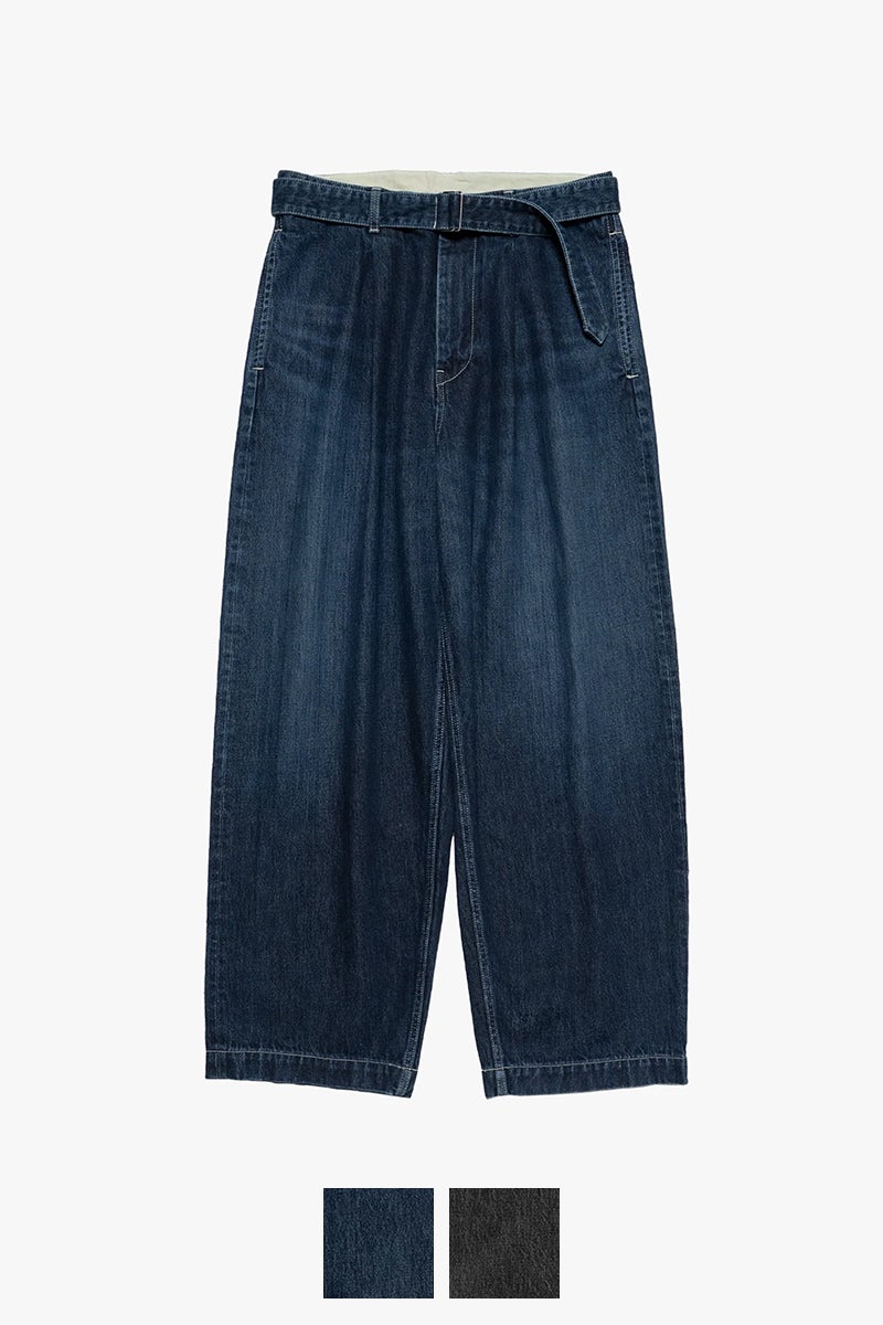 Graphpaper(グラフペーパー) Selvage Denim Belted Pants -DARK FADE- セルヴィッチデニム ベルトパンツ ダークフェード GU263-40061DB