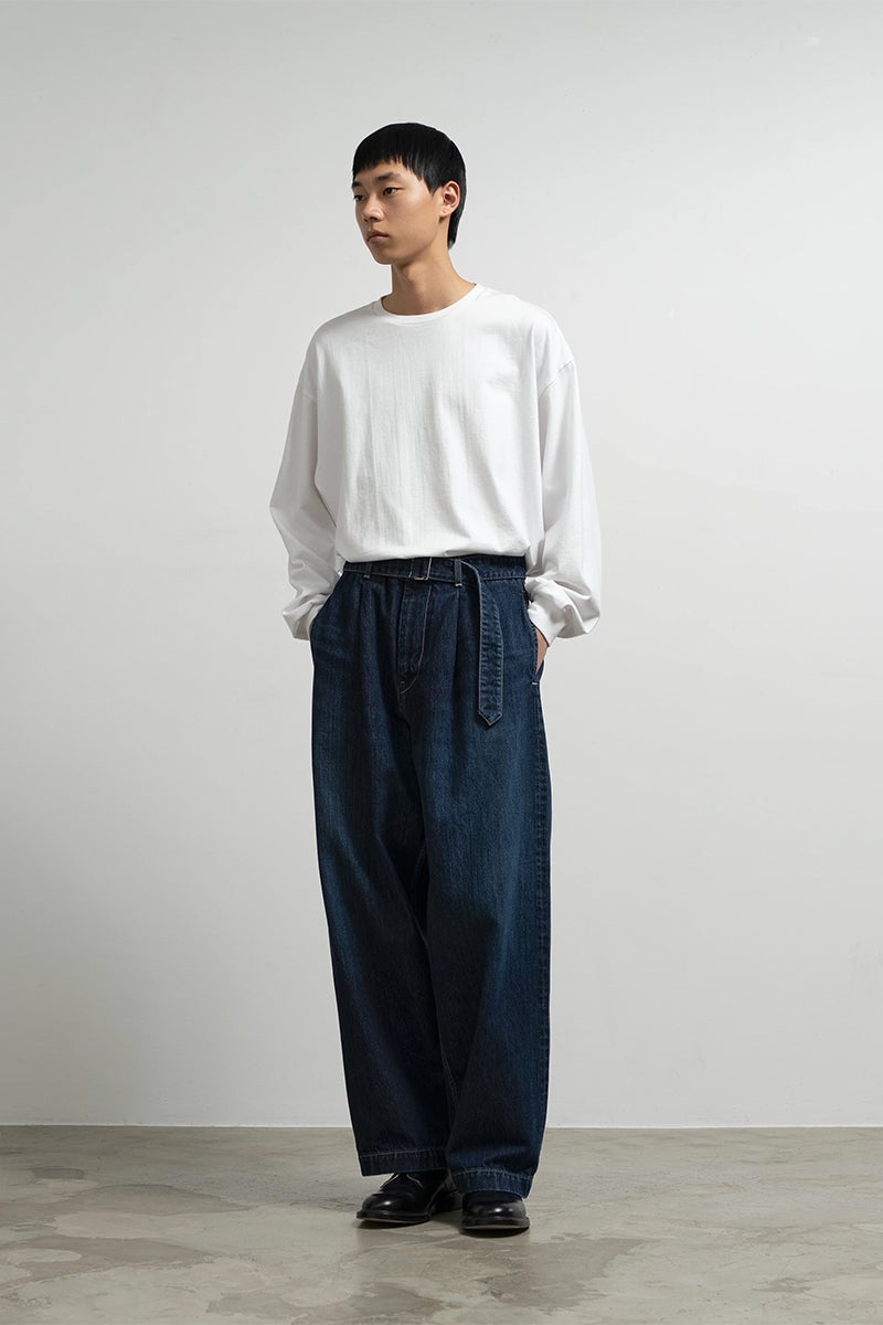 Graphpaper(グラフペーパー) Selvage Denim Belted Pants -DARK FADE- セルヴィッチデニム ベルトパンツ ダークフェード GU263-40061DB