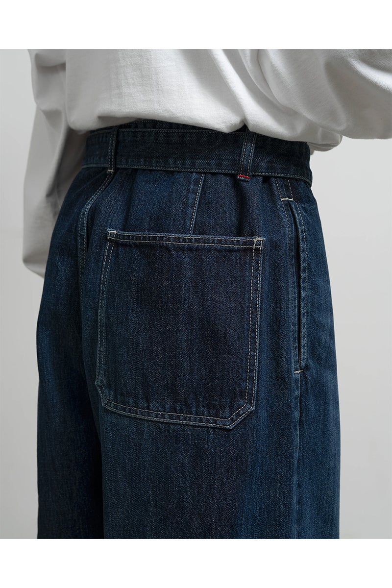 Graphpaper(グラフペーパー) Selvage Denim Belted Pants -DARK FADE- セルヴィッチデニム ベルトパンツ ダークフェード GU263-40061DB