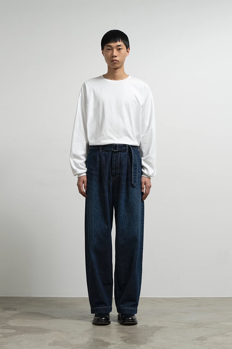 Graphpaper(グラフペーパー) Selvage Denim Belted Pants -DARK FADE- セルヴィッチデニム ベルトパンツ ダークフェード GU263-40061DB