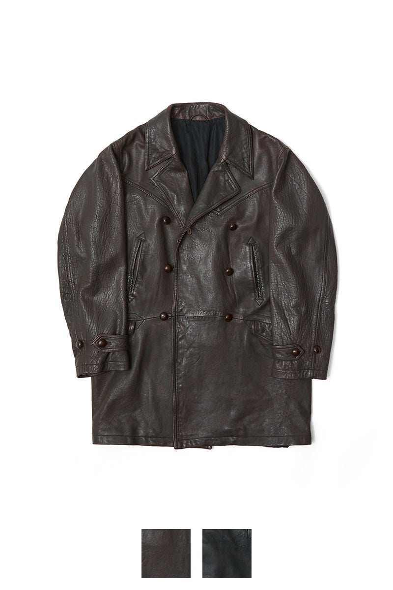 saby(サバイ) DOUBLE BREASTED LEATHER COAT - New Zealand Lamb Leather - ダブルブレステッドレザーコート ニュージーランドラムレザー 26A-11601