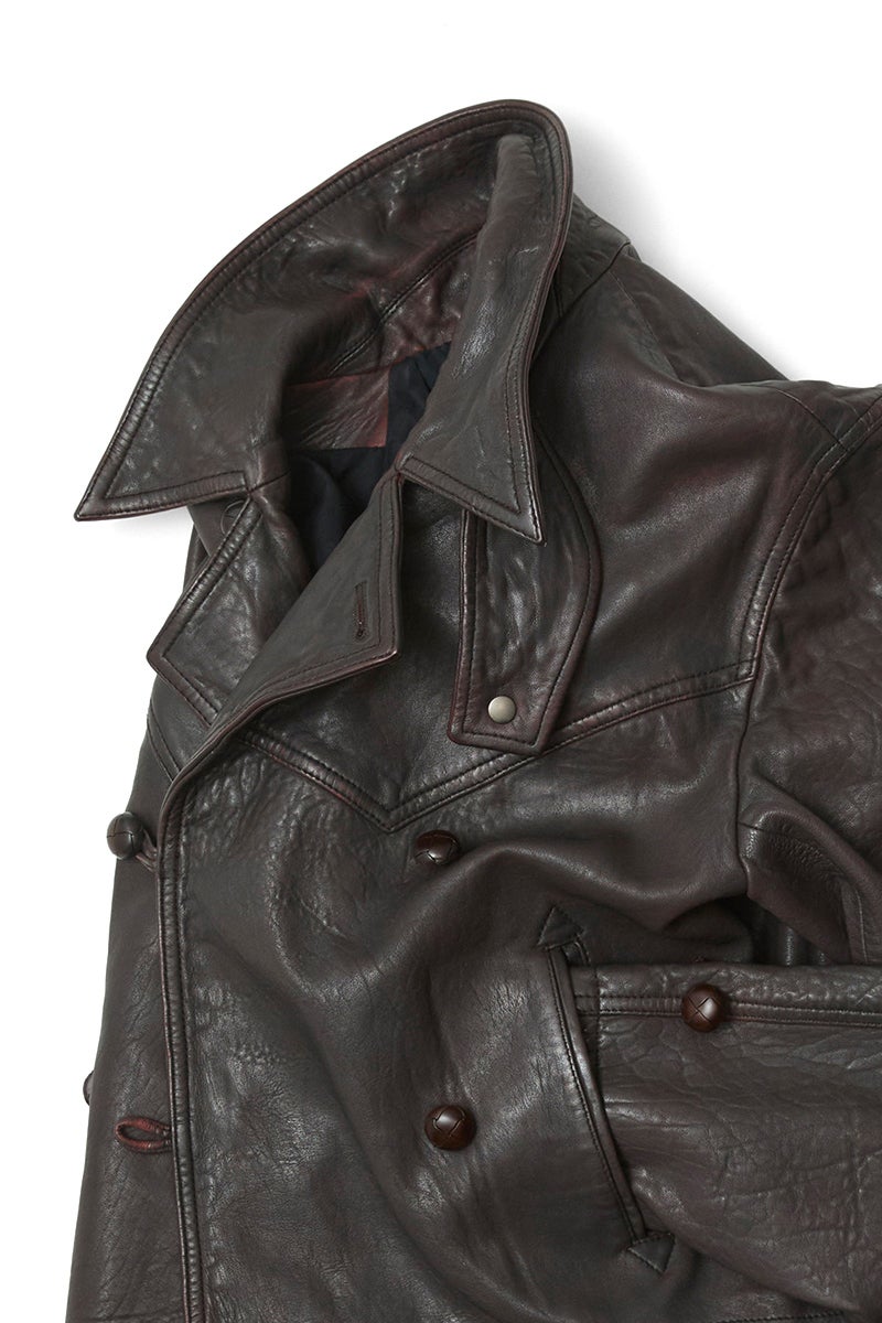 saby(サバイ) DOUBLE BREASTED LEATHER COAT - New Zealand Lamb Leather - ダブルブレステッドレザーコート ニュージーランドラムレザー 26A-11601