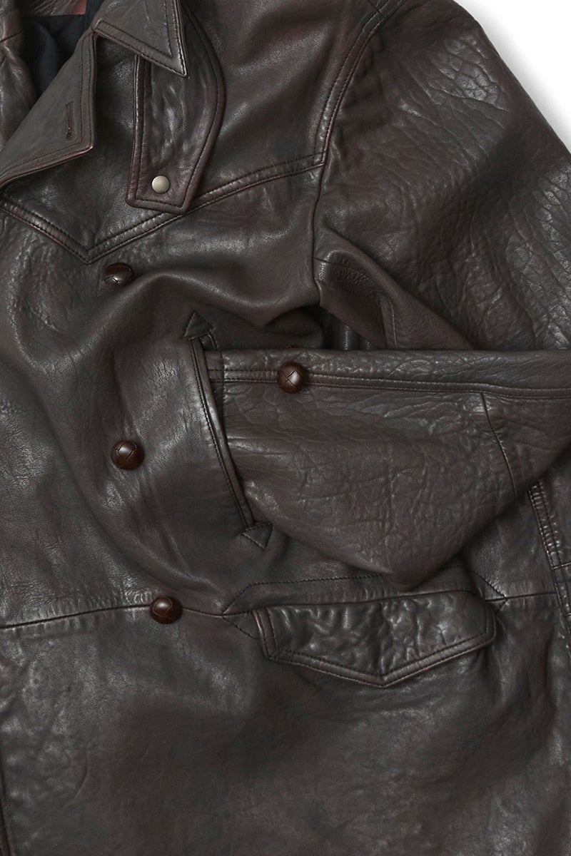 saby(サバイ) DOUBLE BREASTED LEATHER COAT - New Zealand Lamb Leather - ダブルブレステッドレザーコート ニュージーランドラムレザー 26A-11601