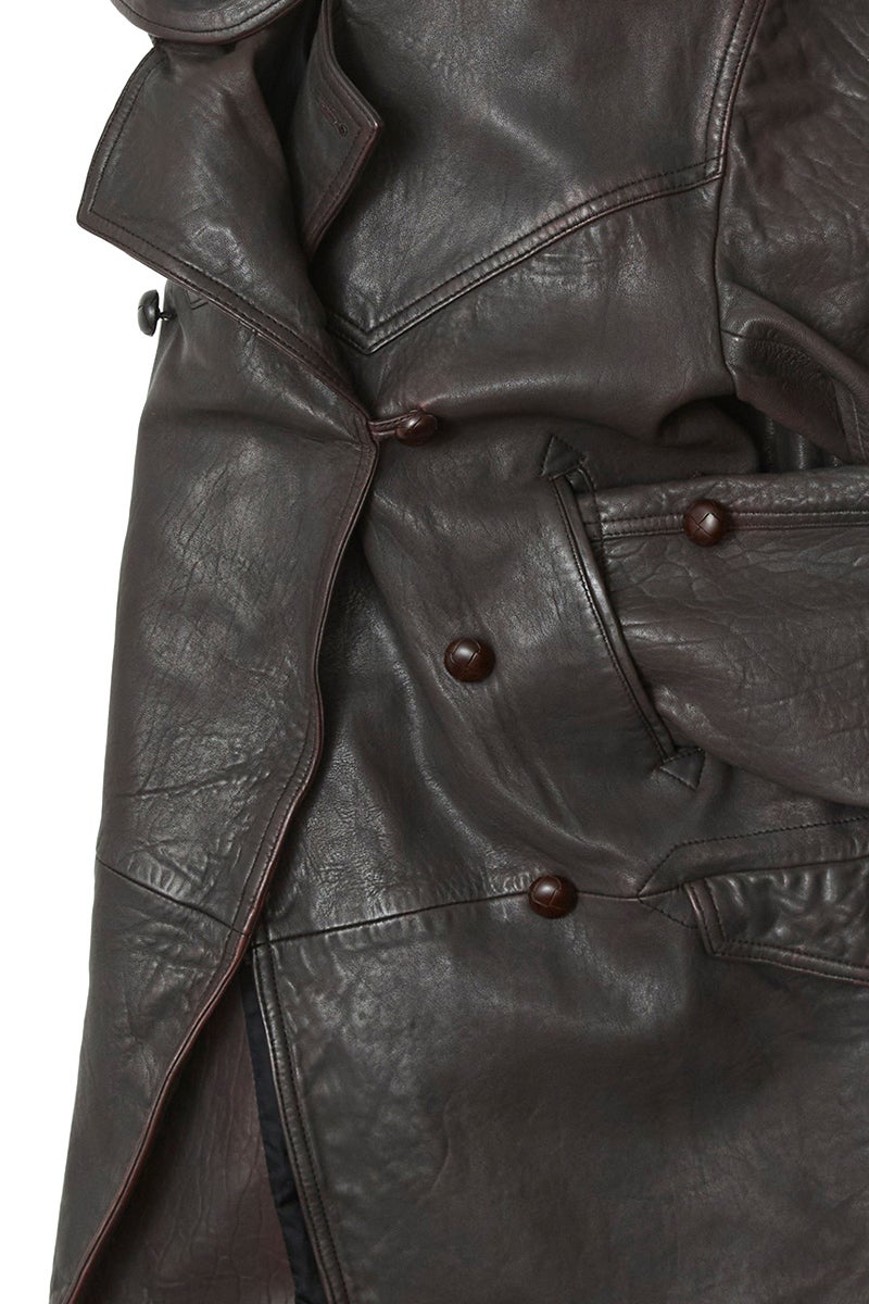 saby(サバイ) DOUBLE BREASTED LEATHER COAT - New Zealand Lamb Leather - ダブルブレステッドレザーコート ニュージーランドラムレザー 26A-11601