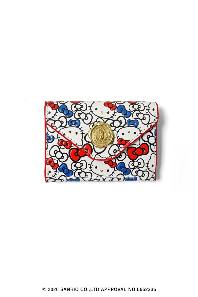 SAN HIDEAKI MIHARA(サンヒデアキミハラ) HELLO KITTY × メール型三つ折り財布 ハローキティー SMO-001-KT
