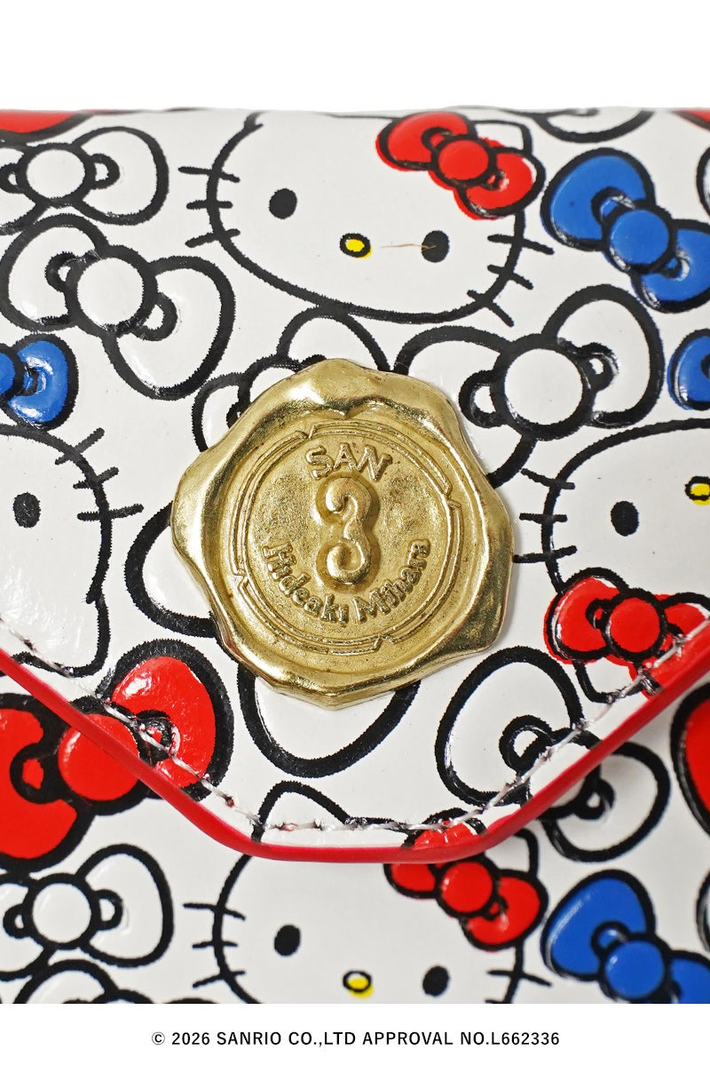 SAN HIDEAKI MIHARA(サンヒデアキミハラ) HELLO KITTY × メール型三つ折り財布 ハローキティー SMO-001-KT
