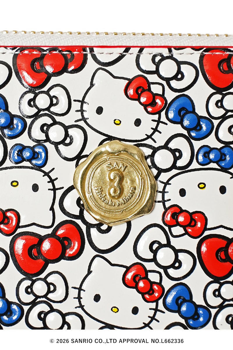 SAN HIDEAKI MIHARA(サンヒデアキミハラ) HELLO KITTY × ラウンド二つ折り財布 ハローキティー RFS-001-KT