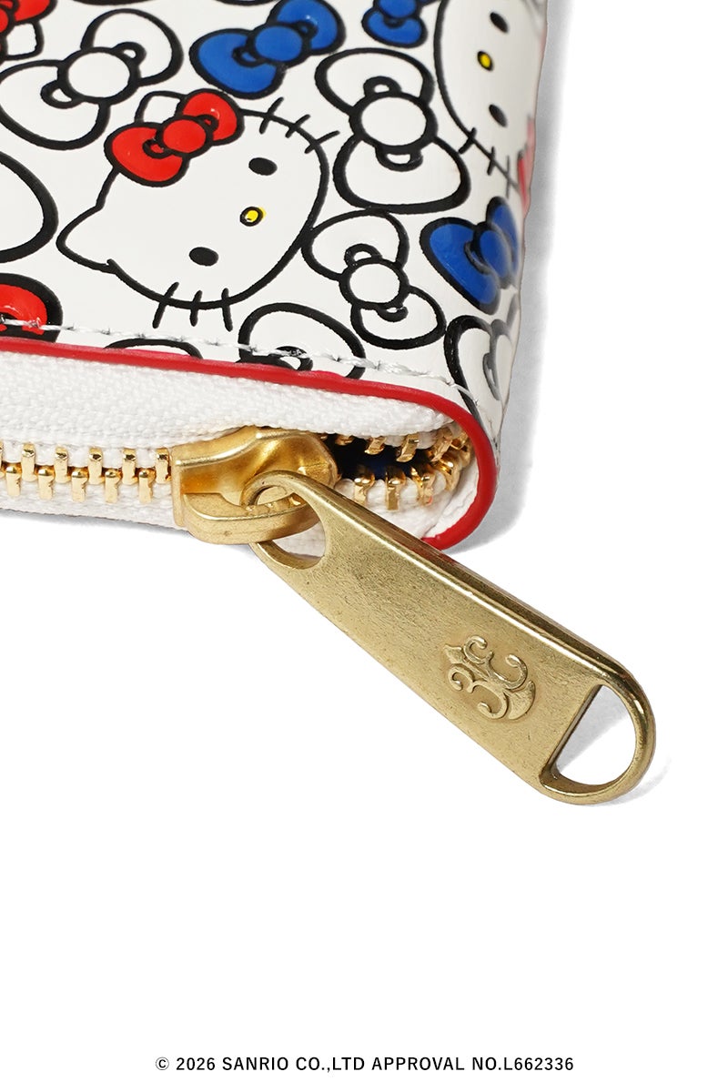 SAN HIDEAKI MIHARA(サンヒデアキミハラ) HELLO KITTY × ラウンド二つ折り財布 ハローキティー RFS-001-KT