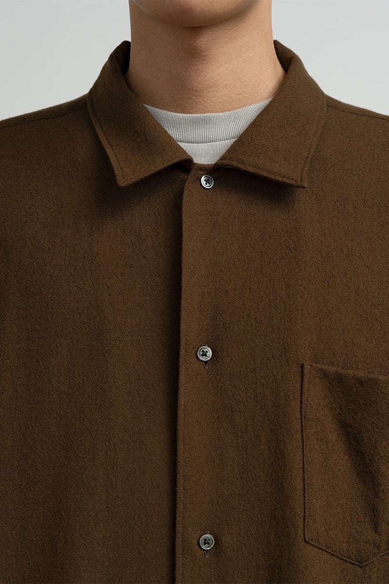 Graphpaper(グラフペーパー) Extra Fine Wool Lawn L/S Sleeping Shirt エクストラファインウールローン長袖スリーピングシャツ GM263-50331