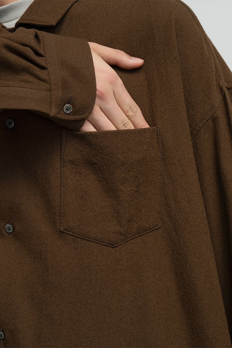 Graphpaper(グラフペーパー) Extra Fine Wool Lawn L/S Sleeping Shirt エクストラファインウールローン長袖スリーピングシャツ GM263-50331