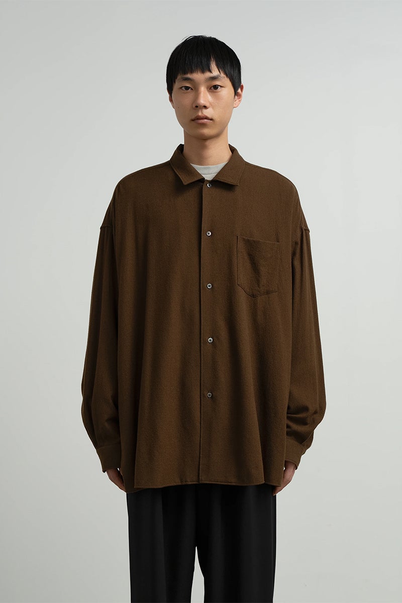 Graphpaper(グラフペーパー) Extra Fine Wool Lawn L/S Sleeping Shirt エクストラファインウールローン長袖スリーピングシャツ GM263-50331