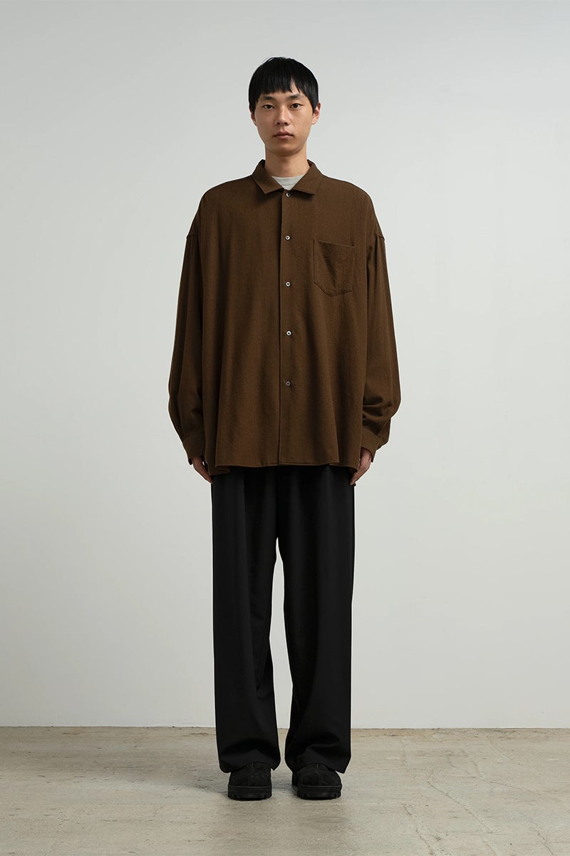 Graphpaper(グラフペーパー) Extra Fine Wool Lawn L/S Sleeping Shirt エクストラファインウールローン長袖スリーピングシャツ GM263-50331