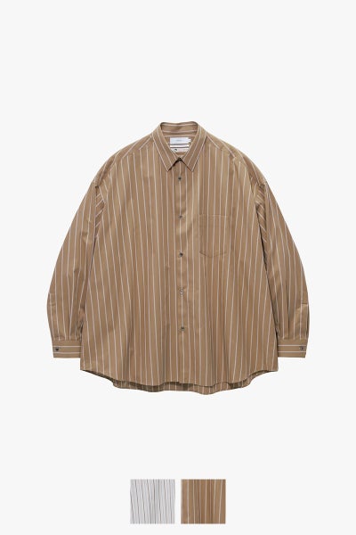 Graphpaper(グラフペーパー) SIDOGRAS Brown Stripe L/S Oversized Regular Collar Shirt シドグラスブラウンストライプ長袖オーバーサイズレギュラーカラーシャツ GM263-50345