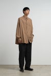Graphpaper(グラフペーパー) SIDOGRAS Brown Stripe L/S Oversized Regular Collar Shirt シドグラスブラウンストライプ長袖オーバーサイズレギュラーカラーシャツ GM263-50345