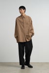 Graphpaper(グラフペーパー) SIDOGRAS Brown Stripe L/S Oversized Regular Collar Shirt シドグラスブラウンストライプ長袖オーバーサイズレギュラーカラーシャツ GM263-50345