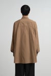 Graphpaper(グラフペーパー) SIDOGRAS Brown Stripe L/S Oversized Regular Collar Shirt シドグラスブラウンストライプ長袖オーバーサイズレギュラーカラーシャツ GM263-50345