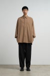 Graphpaper(グラフペーパー) SIDOGRAS Brown Stripe L/S Oversized Regular Collar Shirt シドグラスブラウンストライプ長袖オーバーサイズレギュラーカラーシャツ GM263-50345