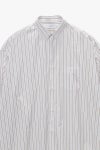Graphpaper(グラフペーパー) SIDOGRAS Brown Stripe L/S Oversized Regular Collar Shirt シドグラスブラウンストライプ長袖オーバーサイズレギュラーカラーシャツ GM263-50345