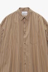 Graphpaper(グラフペーパー) SIDOGRAS Brown Stripe L/S Oversized Regular Collar Shirt シドグラスブラウンストライプ長袖オーバーサイズレギュラーカラーシャツ GM263-50345