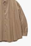 Graphpaper(グラフペーパー) SIDOGRAS Brown Stripe L/S Oversized Regular Collar Shirt シドグラスブラウンストライプ長袖オーバーサイズレギュラーカラーシャツ GM263-50345