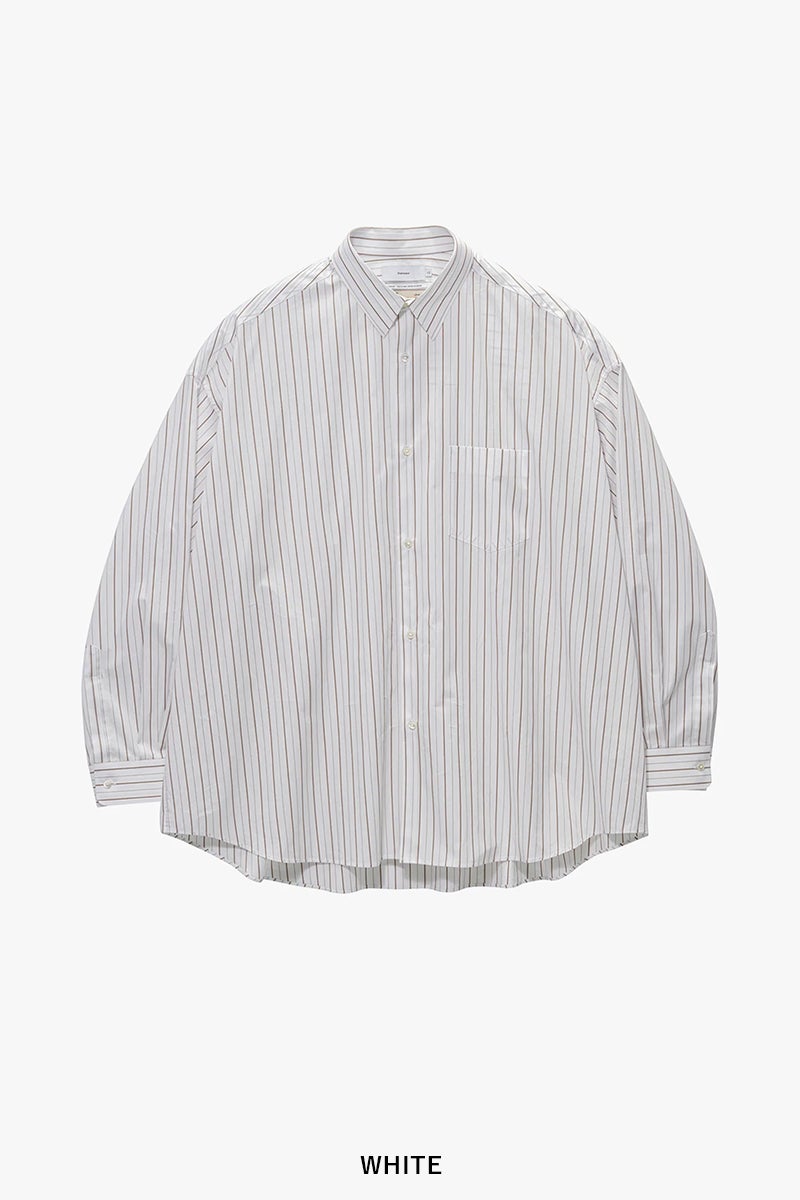 Graphpaper(グラフペーパー) SIDOGRAS Brown Stripe L/S Oversized Regular Collar Shirt シドグラスブラウンストライプ長袖オーバーサイズレギュラーカラーシャツ GM263-50345