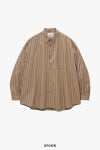 Graphpaper(グラフペーパー) SIDOGRAS Brown Stripe L/S Oversized Regular Collar Shirt シドグラスブラウンストライプ長袖オーバーサイズレギュラーカラーシャツ GM263-50345