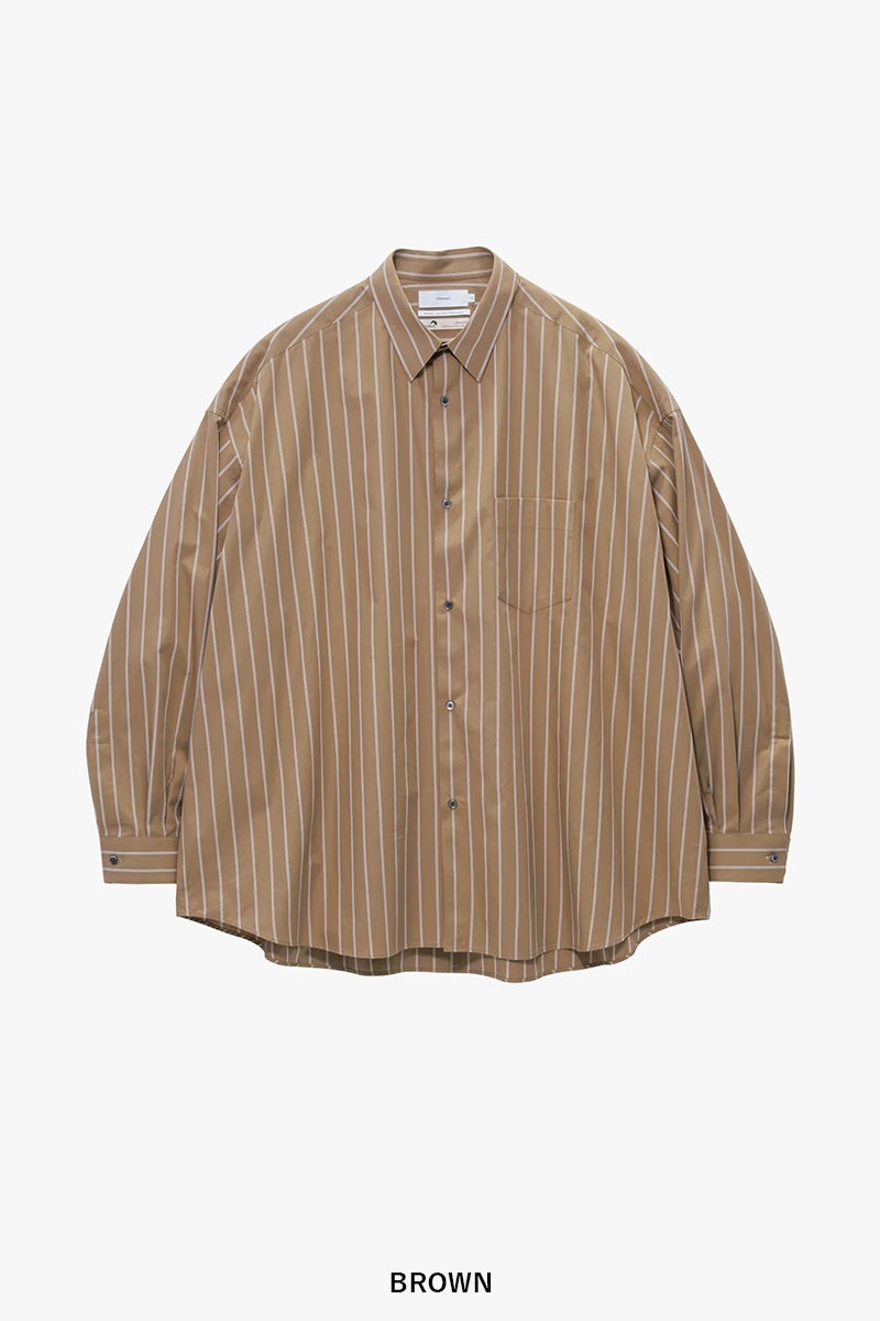 Graphpaper(グラフペーパー) SIDOGRAS Brown Stripe L/S Oversized Regular Collar Shirt シドグラスブラウンストライプ長袖オーバーサイズレギュラーカラーシャツ GM263-50345