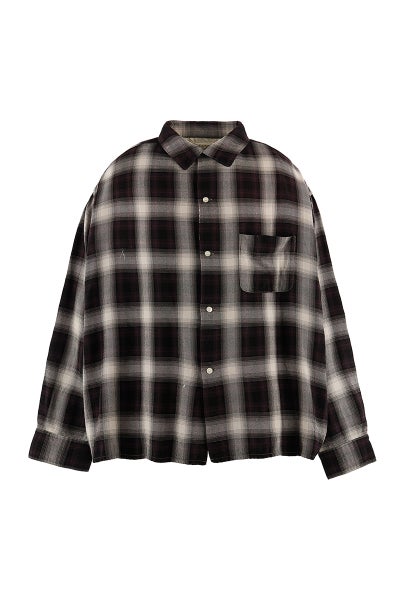 SAINT Mxxxxxx(セントマイケル) SM-MK1-0000-027_RAYON SHIRT_CHECK_BLACK+GRAY レーヨンチェックシャツ