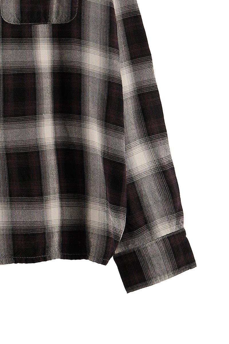 SAINT Mxxxxxx(セントマイケル) SM-MK1-0000-027_RAYON SHIRT_CHECK_BLACK+GRAY レーヨンチェックシャツ
