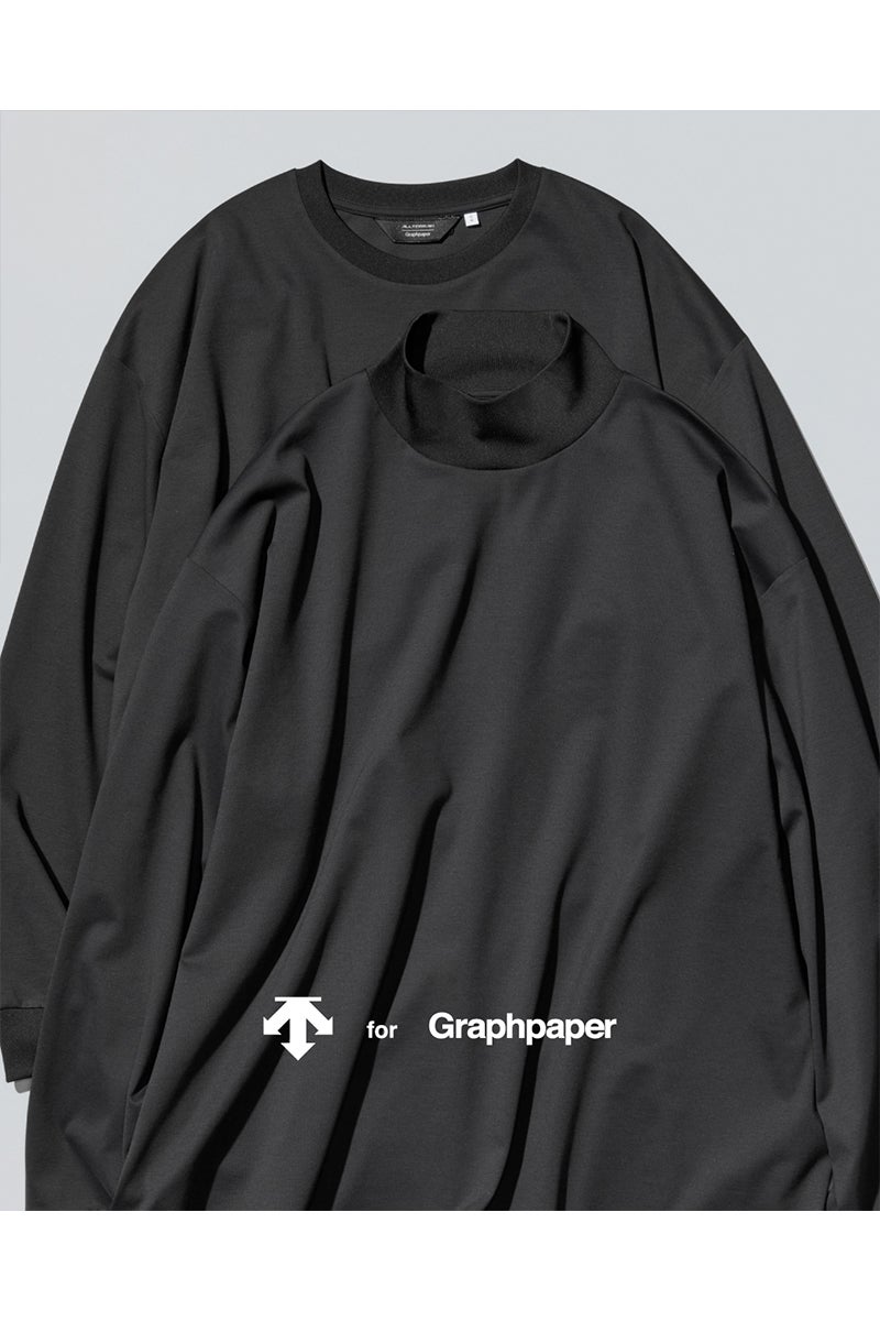Graphpaper(グラフペーパー) DESCENTE for Graphpaper L/S Mock Neck Tee デサント グラフペーパー ロングスリーブモックネックTシャツ DU263-70002