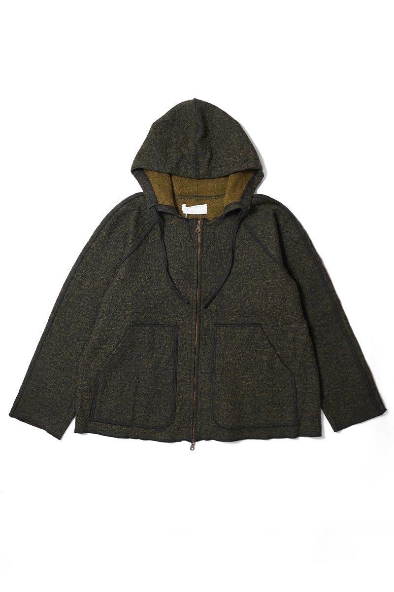 kengo(ケンゴ) cotton wool bokomoko zip-up hooded jacket コットンウール ボコモコ ジップアップフードジャケット K26FW-JK1
